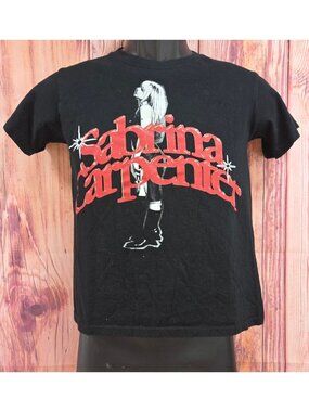 Sabrina Carpenter Graphic Black T-Shirt XXS 100% Cotton